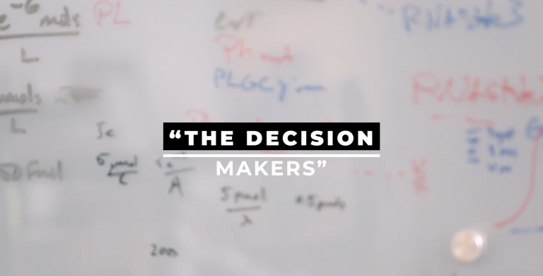 Graphic for a video with the title card "The Decision Makers"